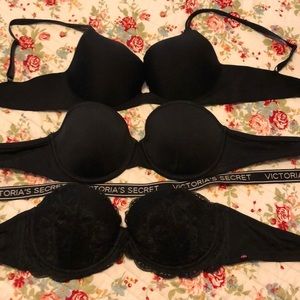 SOLD 🛑Victoria secret 34 D lot of black bras